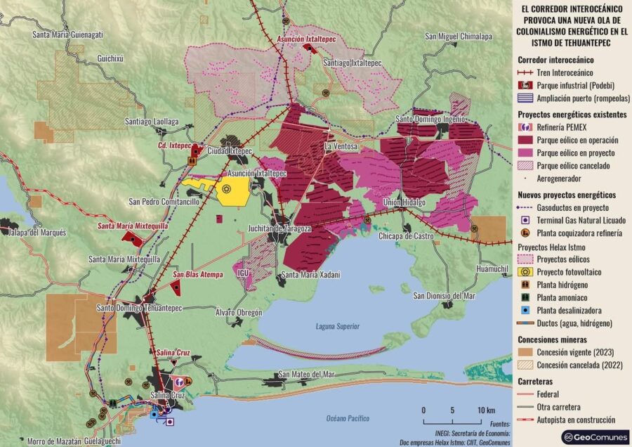 Alerta Geocomunes de nuevo proyecto eólico en 645 hectáreas de territorio oaxaqueño